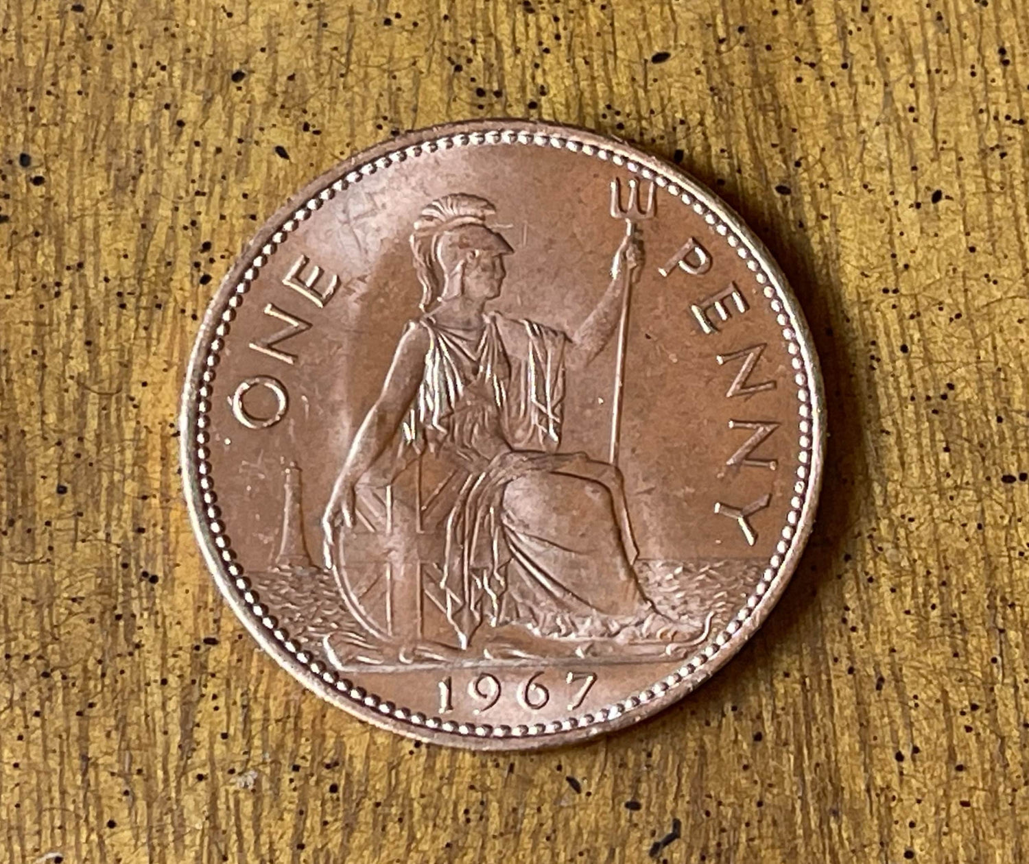 Queen Elizabeth II & Britannia Great Britain 1 Penny Authentic Coin Money for Jewelry and Craft Making