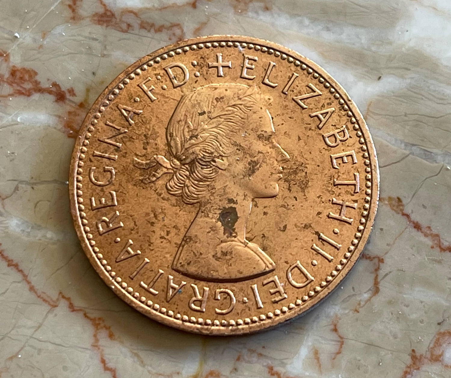 Queen Elizabeth II & Britannia Great Britain 1 Penny Authentic Coin Money for Jewelry and Craft Making