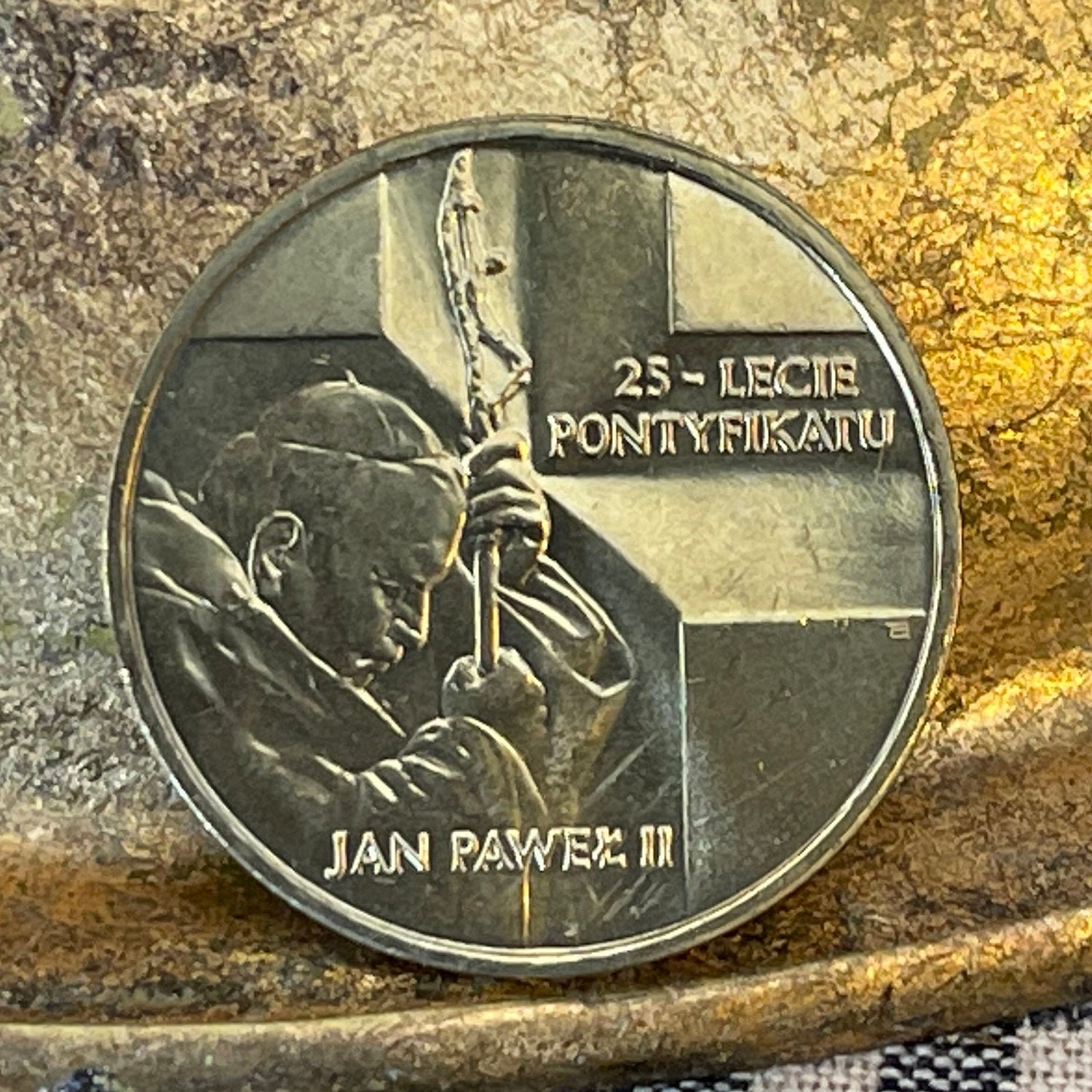 Pope John Paul II 25th Anniversary Poland 2 Zlote Authentic Coin Money for Jewelry and Craft Making