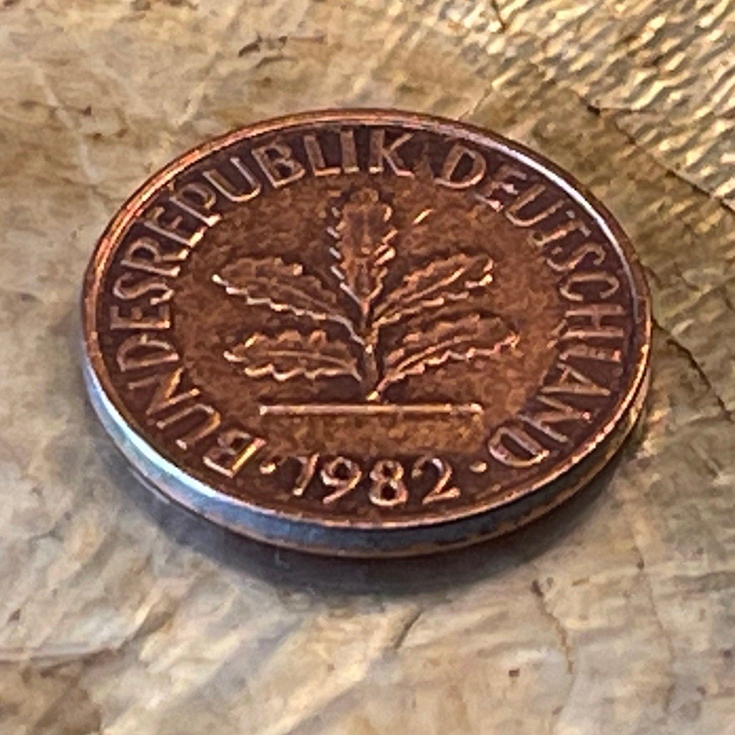 Oak Seedling 2 Pfennig German Authentic Coin Money for Jewelry and Craft Making