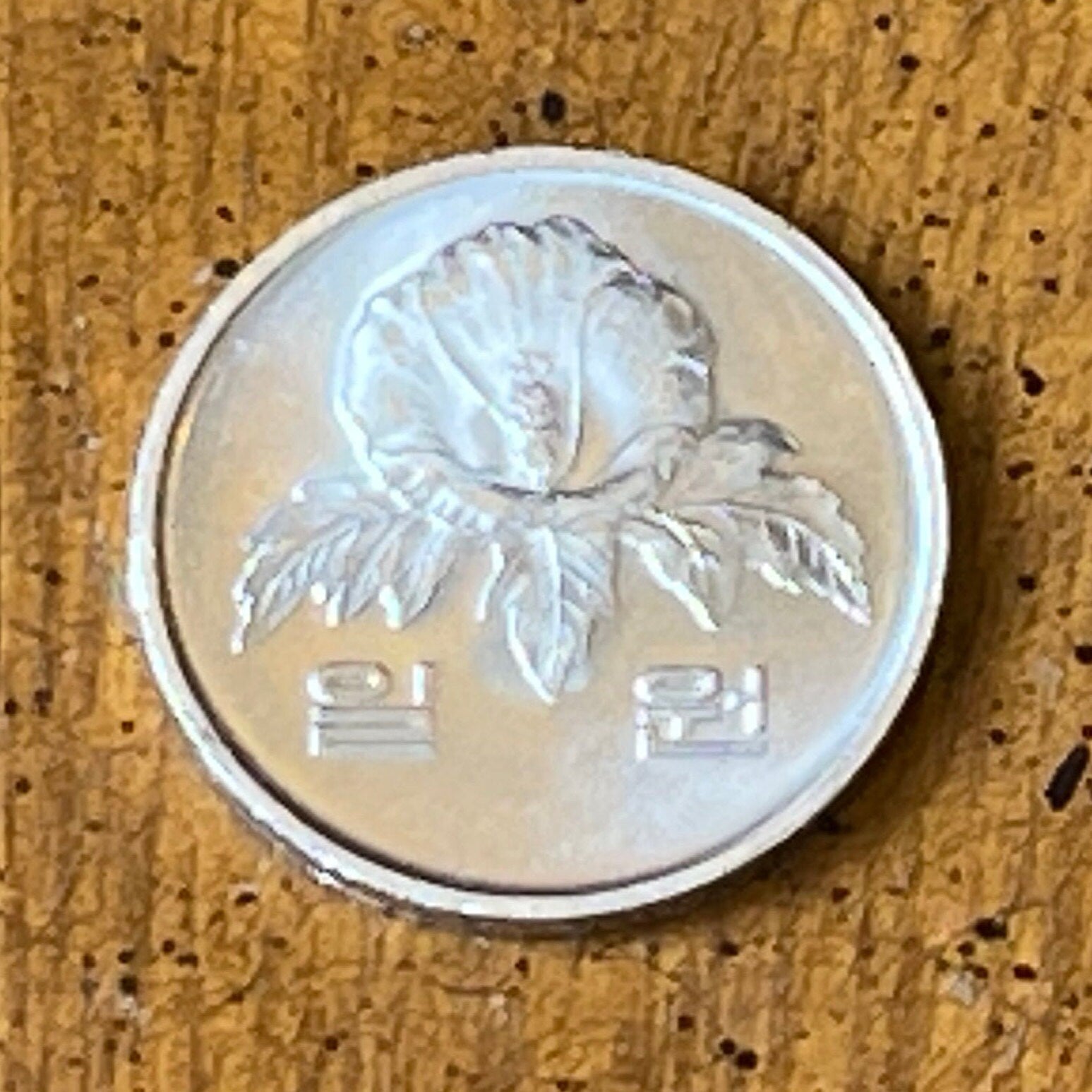 Rose of Sharon South Korea Authentic Coin Money 1 Won for Jewelry and Craft Making