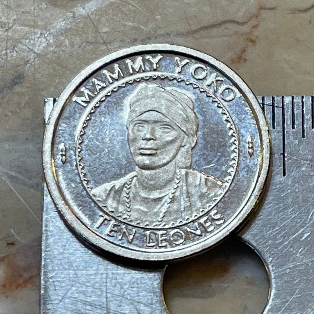 Madam Yoko & Bonga Fish Sierra Leone 10 Leones Authentic Coin Money for Jewelry and Craft Making (Mammy Yoko)