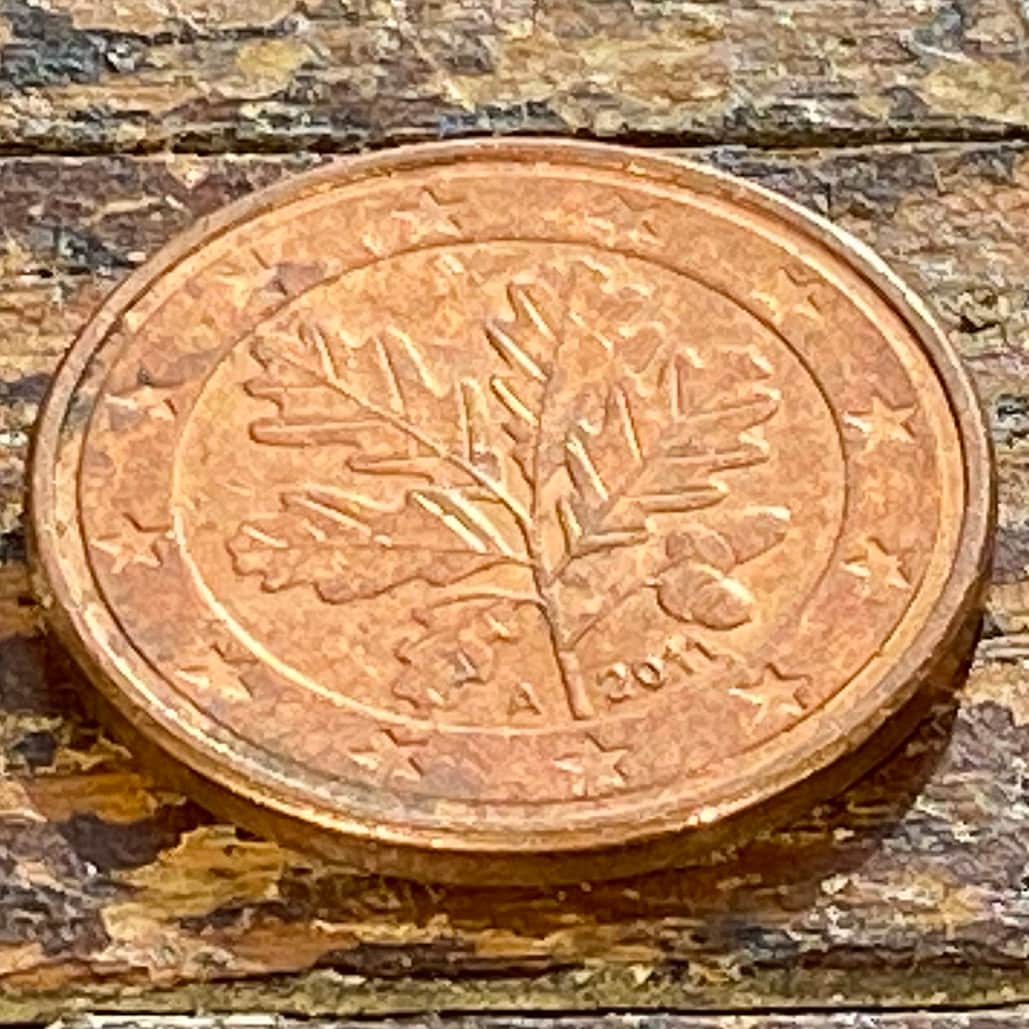 Oak Twig German Authentic Coin Money 5 Euro Cents for Jewelry and Craft Making