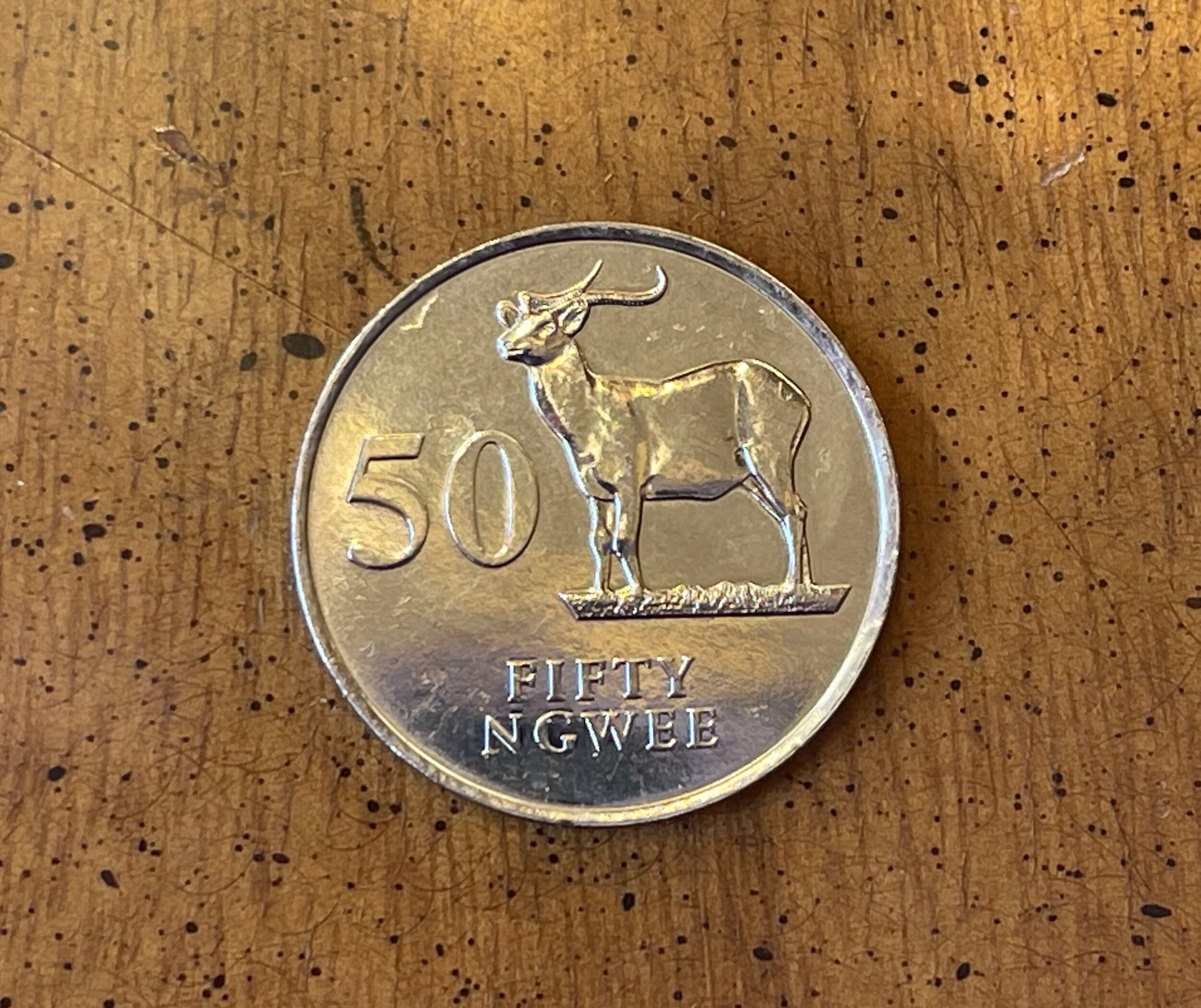 Antelope "Kafue Lechwe" 50 Ngwee Zambia Authentic Coin Money for Jewelry and Craft Making