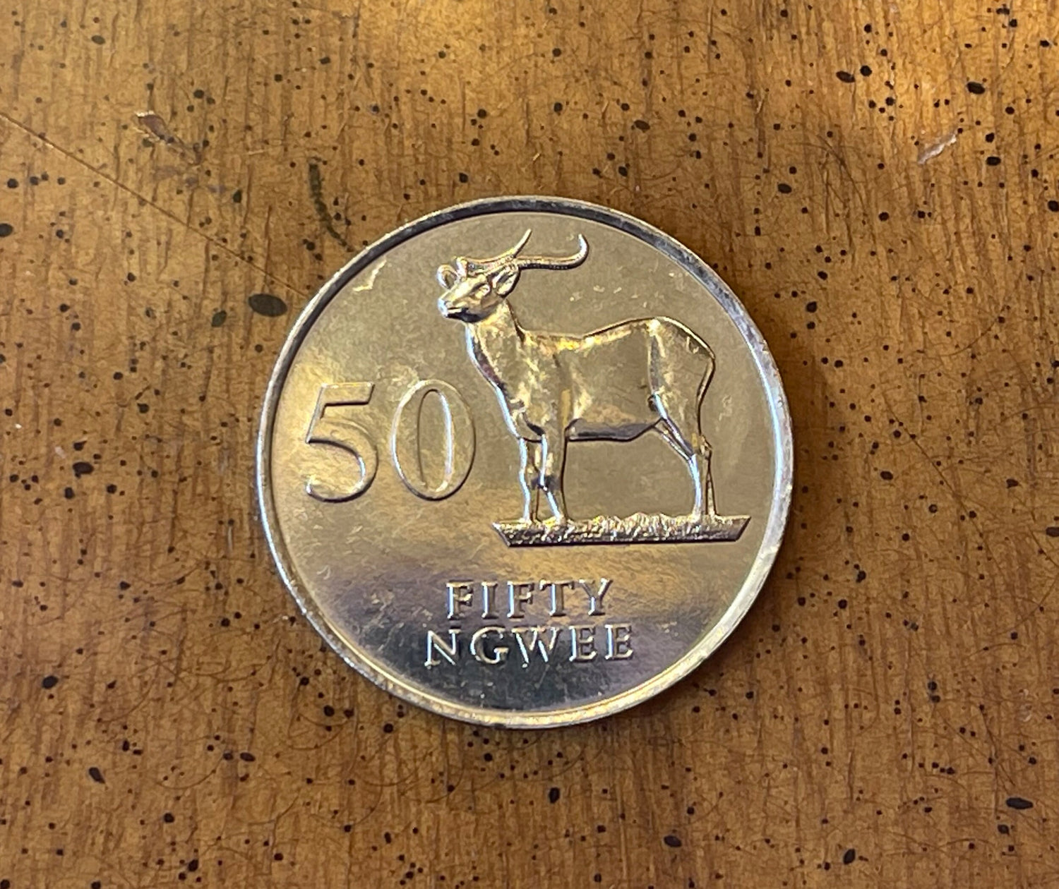 Antelope "Kafue Lechwe" 50 Ngwee Zambia Authentic Coin Money for Jewelry and Craft Making