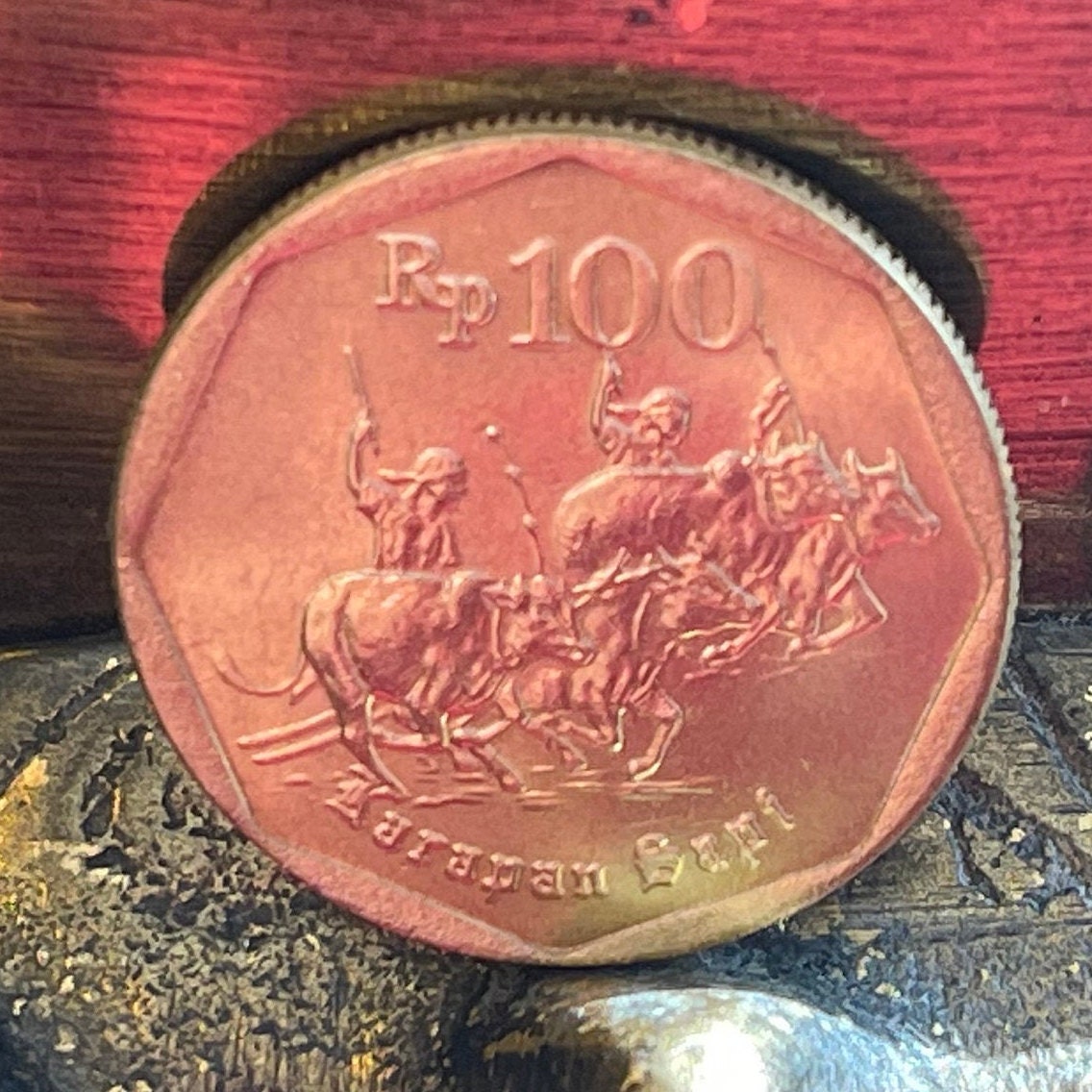 Bull Racing 100 Rupiah Indonesia Authentic Coin Money for Jewelry and Craft Making