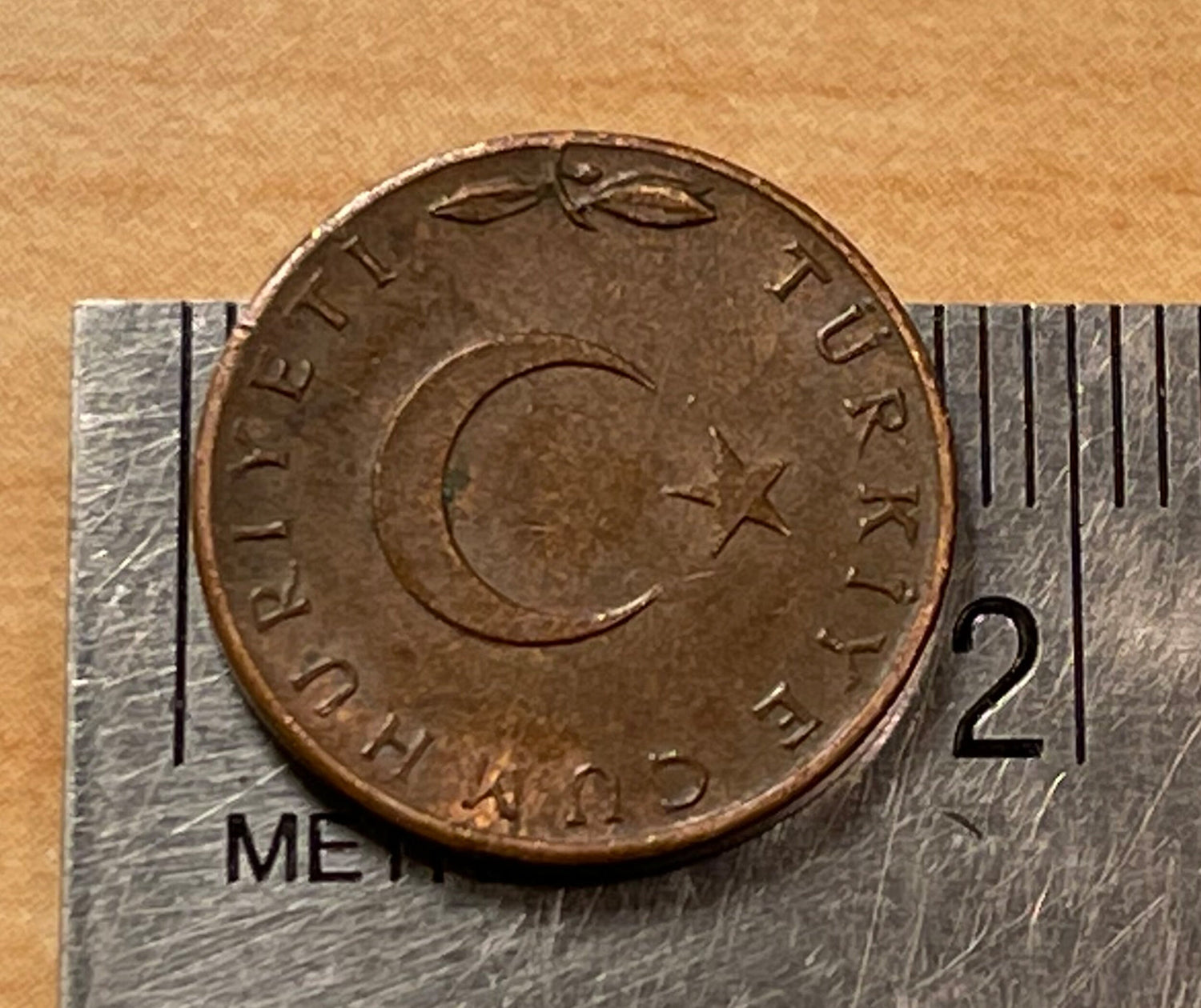 Star and Crescent Islamic Symbol Turkey 5 Kurus Oak Branch Authentic Coin Money for Jewelry and Craft Making