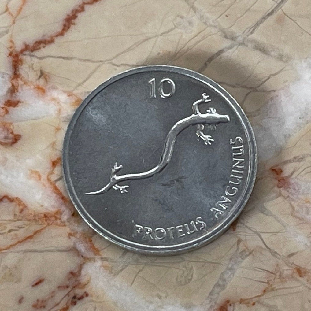 Salamander 10 Deset Slovenia Authentic Coin Money for Jewelry and Craft Making