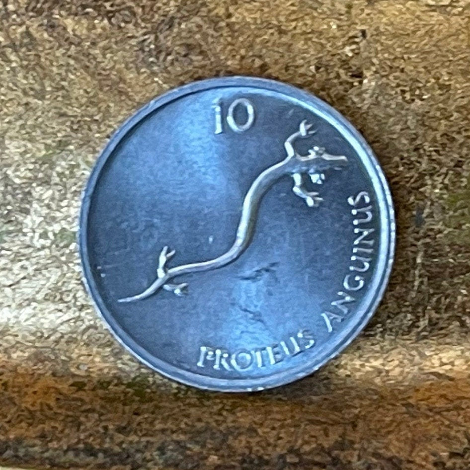 Salamander 10 Deset Slovenia Authentic Coin Money for Jewelry and Craft Making