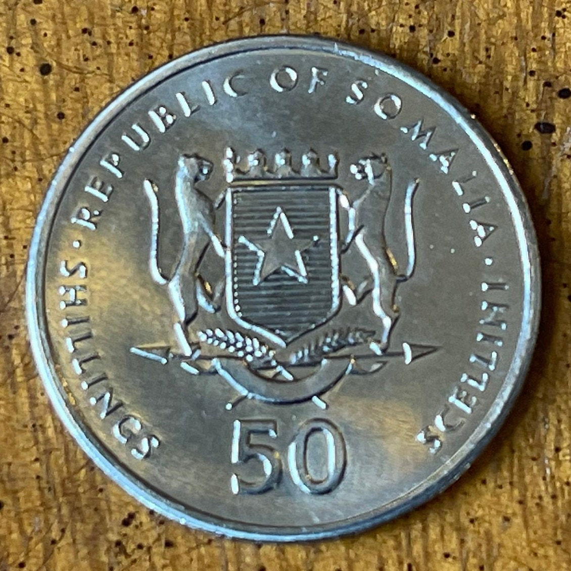 Mandrill 50 Shillings Somalia Authentic Coin Money for Jewelry and Craft Making