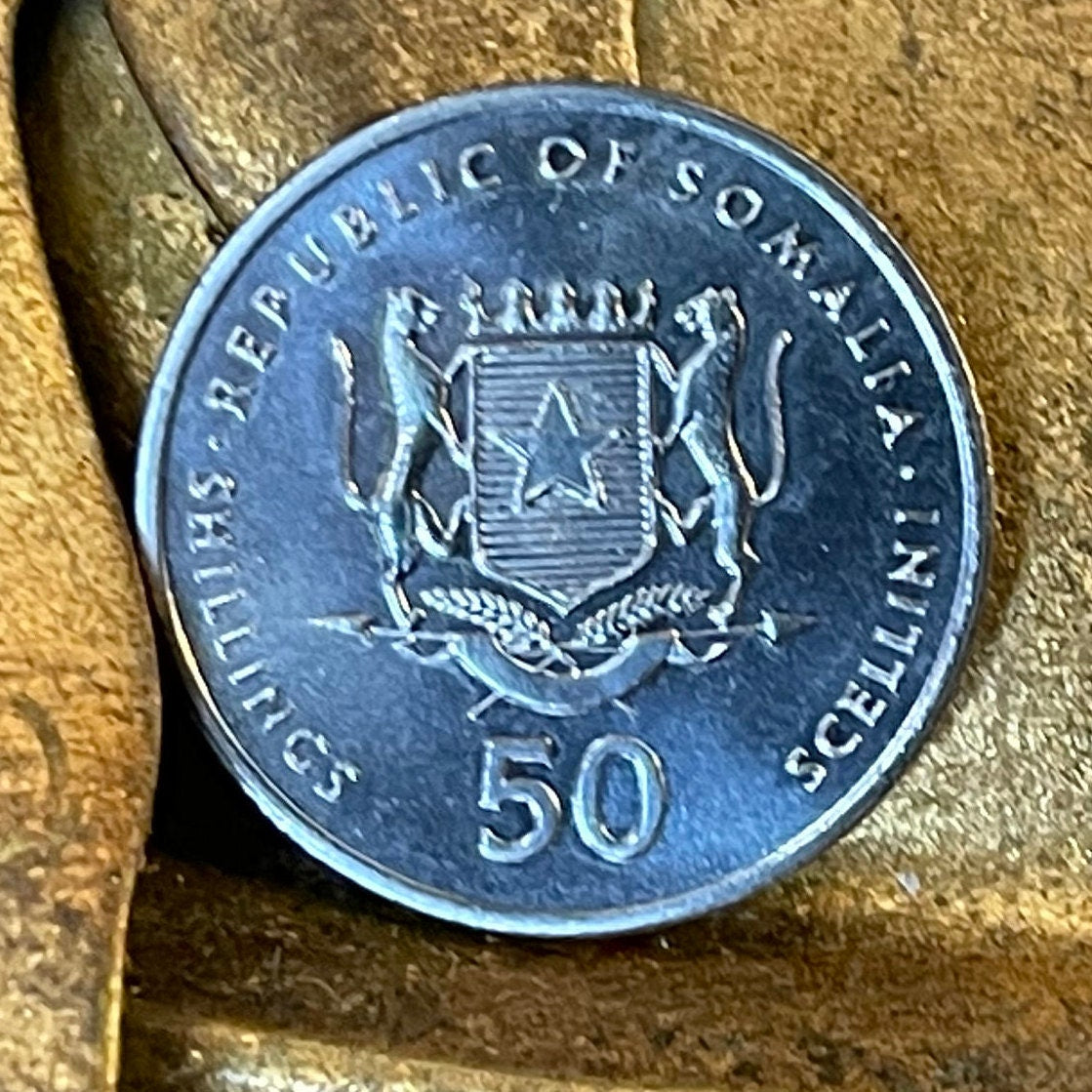 Mandrill 50 Shillings Somalia Authentic Coin Money for Jewelry and Craft Making