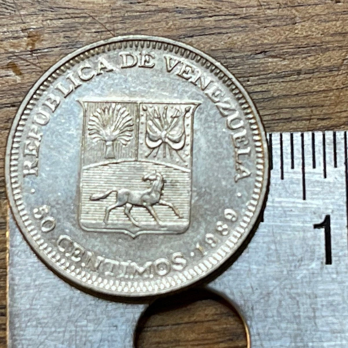 Simon Bolivar 50 Centimos Venezuela Authentic Coin Money for Jewelry and Craft Making
