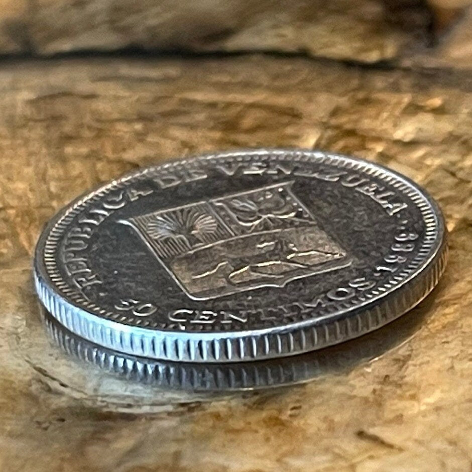 Simon Bolivar 50 Centimos Venezuela Authentic Coin Money for Jewelry and Craft Making