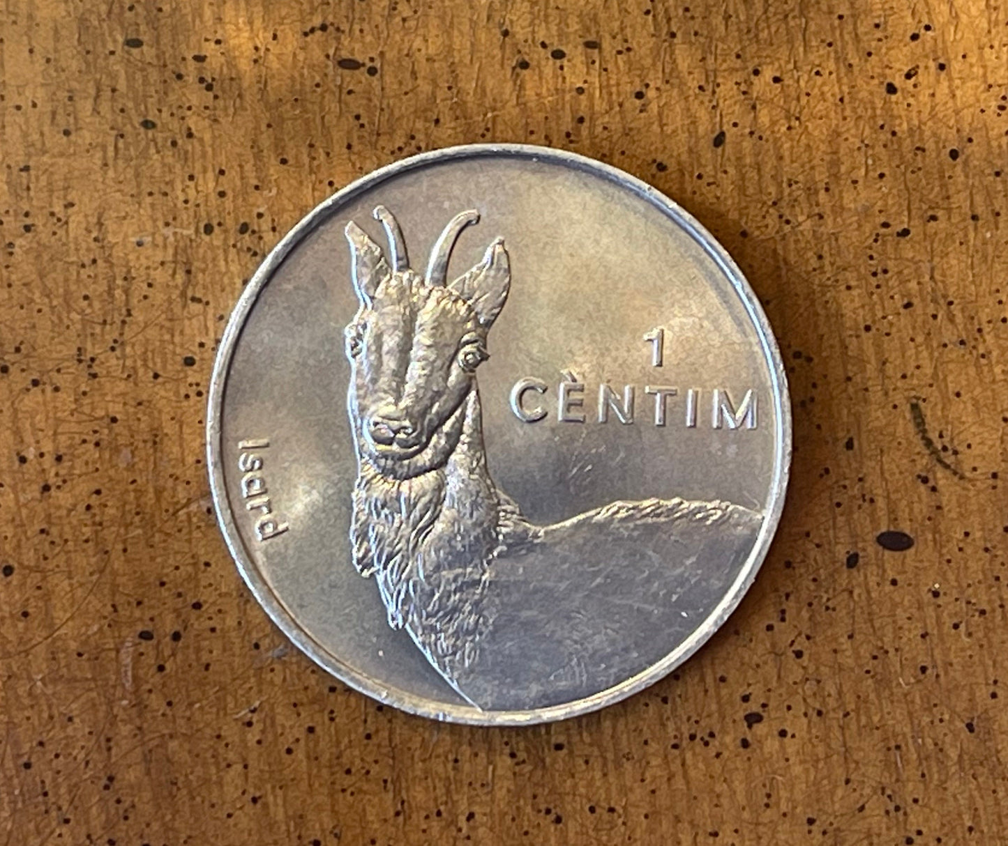 Pyrenean Chamois Goat-Antelope Andorra Authentic Coin 1 Centime Coin Money for Jewelry and Craft Making 2002
