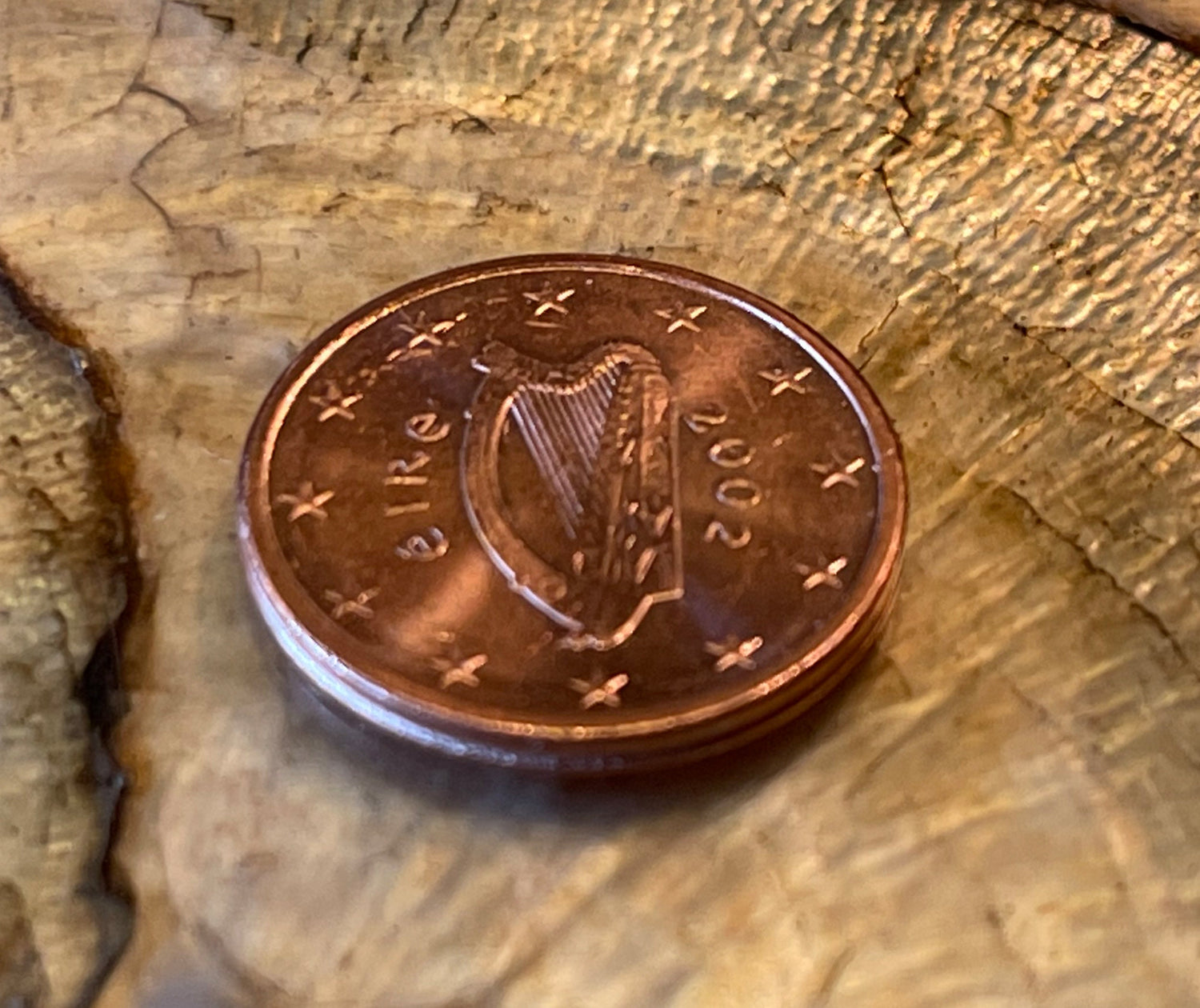 Irish Harp 2 Euro Cents Ireland Authentic Coin Money for Jewelry and Craft Making