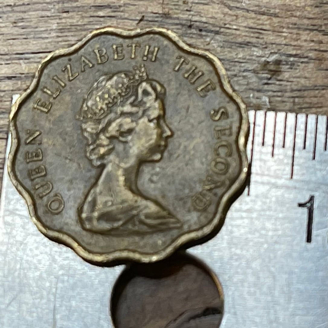 Hong Kong Scalloped Edge 20 Cents Authentic Coin Money for Jewelry and Craft Making