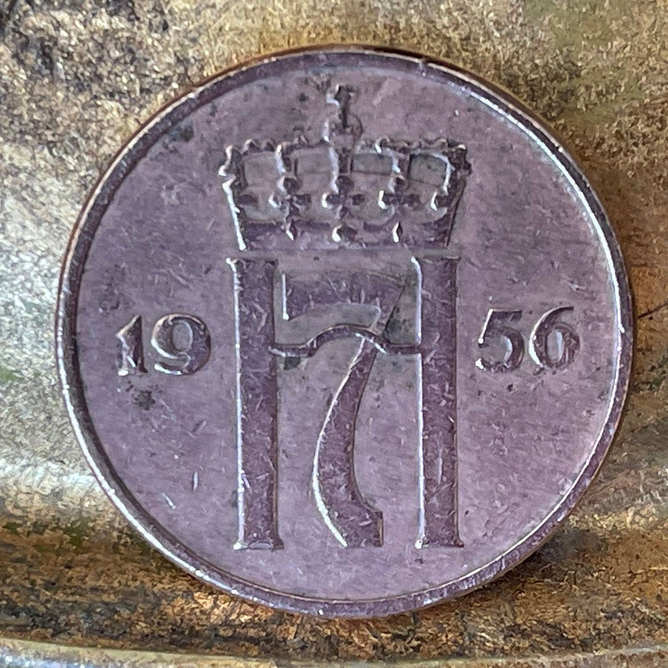 King Haakon 7 Monogram 5 Ore Norway Authentic Coin Money for Jewelry and Craft Making (Haakon VII)
