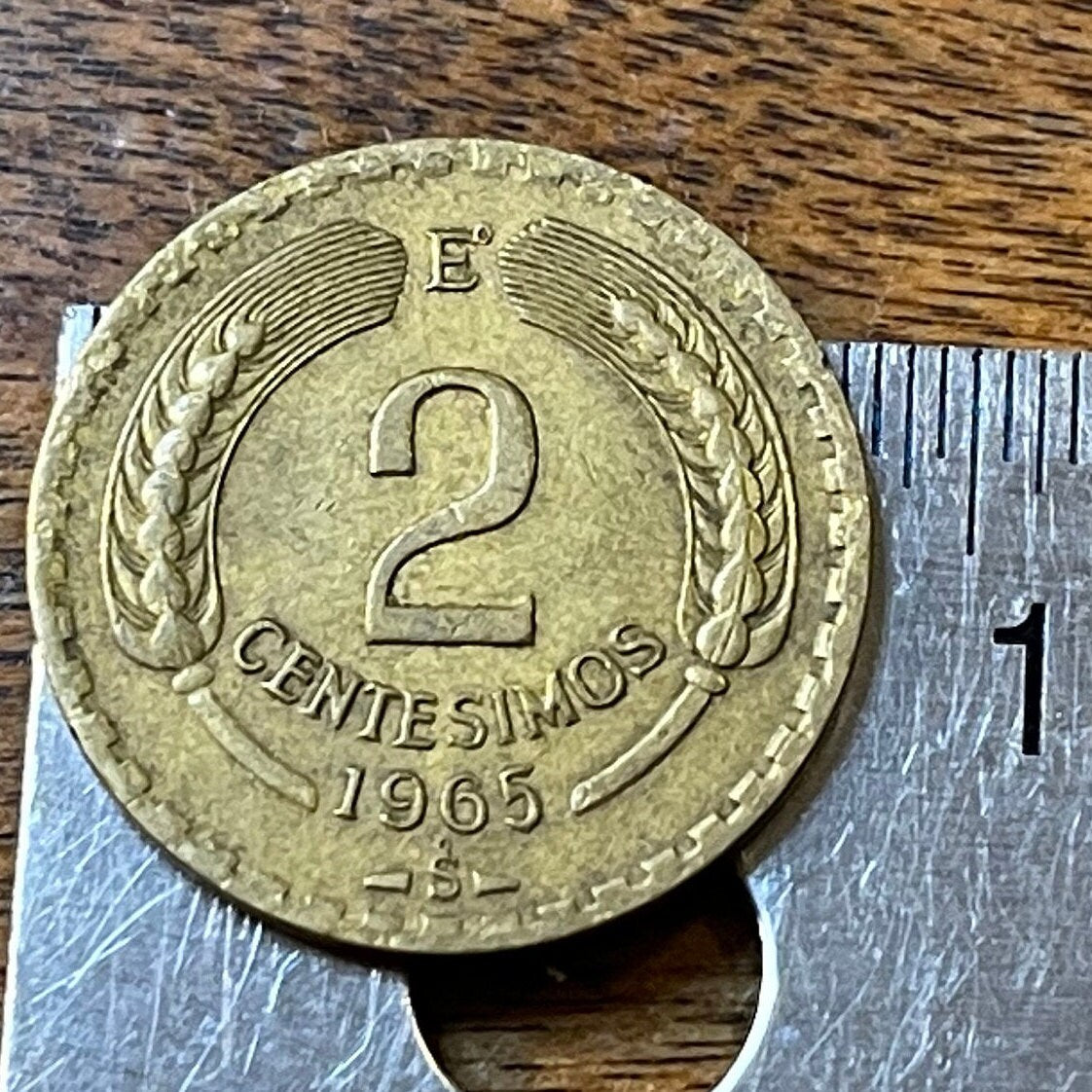 Andean Condor 2 Centesimos Chile Authentic Coin Money for Jewelry and Craft Making