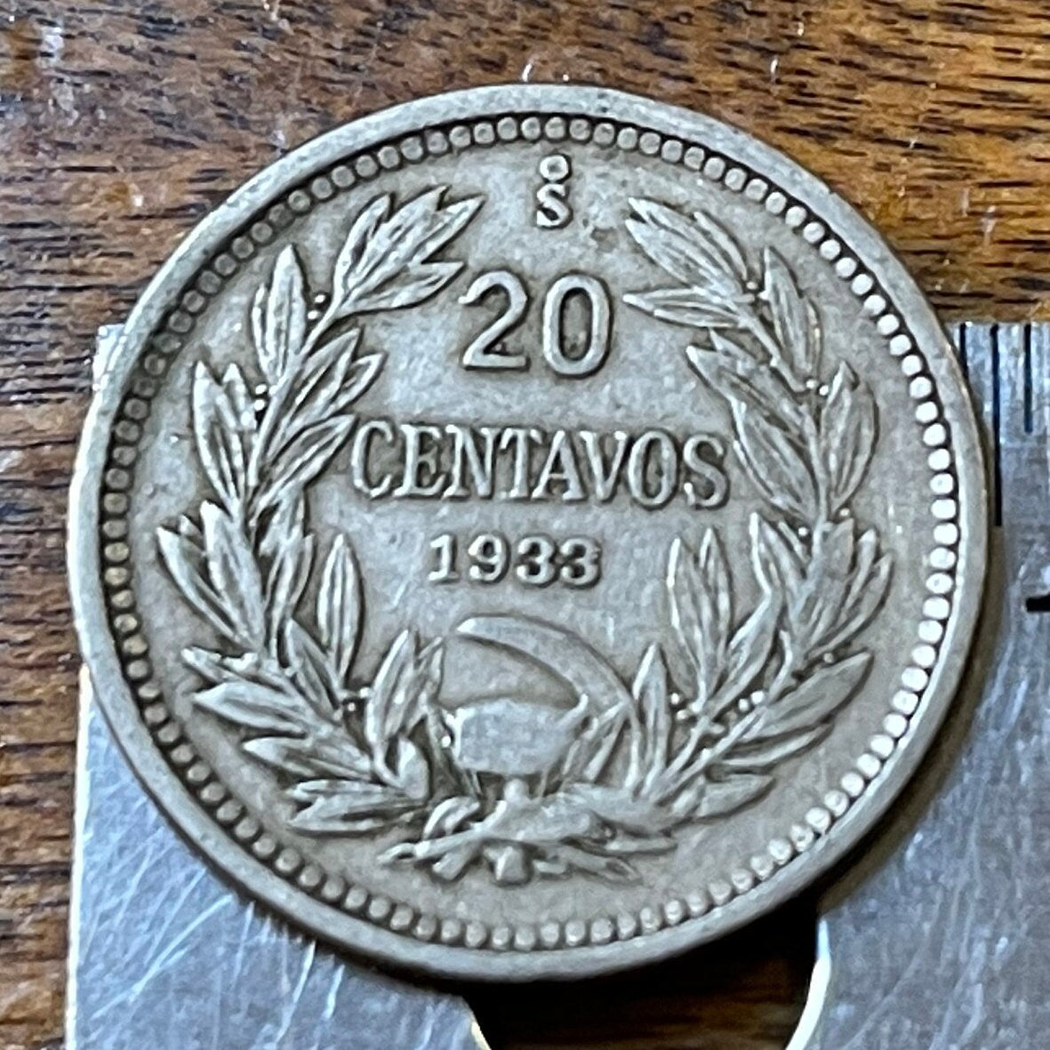 Andean Condor 20 Centavos Chile Authentic Coin Money for Jewelry and Craft Making (1930s)