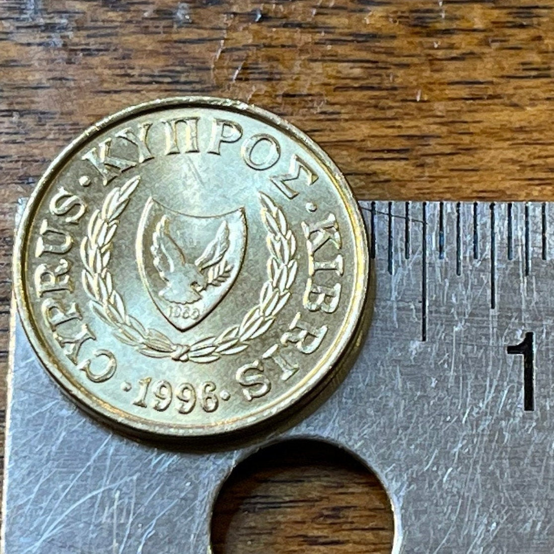 Ancient Bird Cyprus 1 Cent Authentic Coin Money for Jewelry and Craft Making