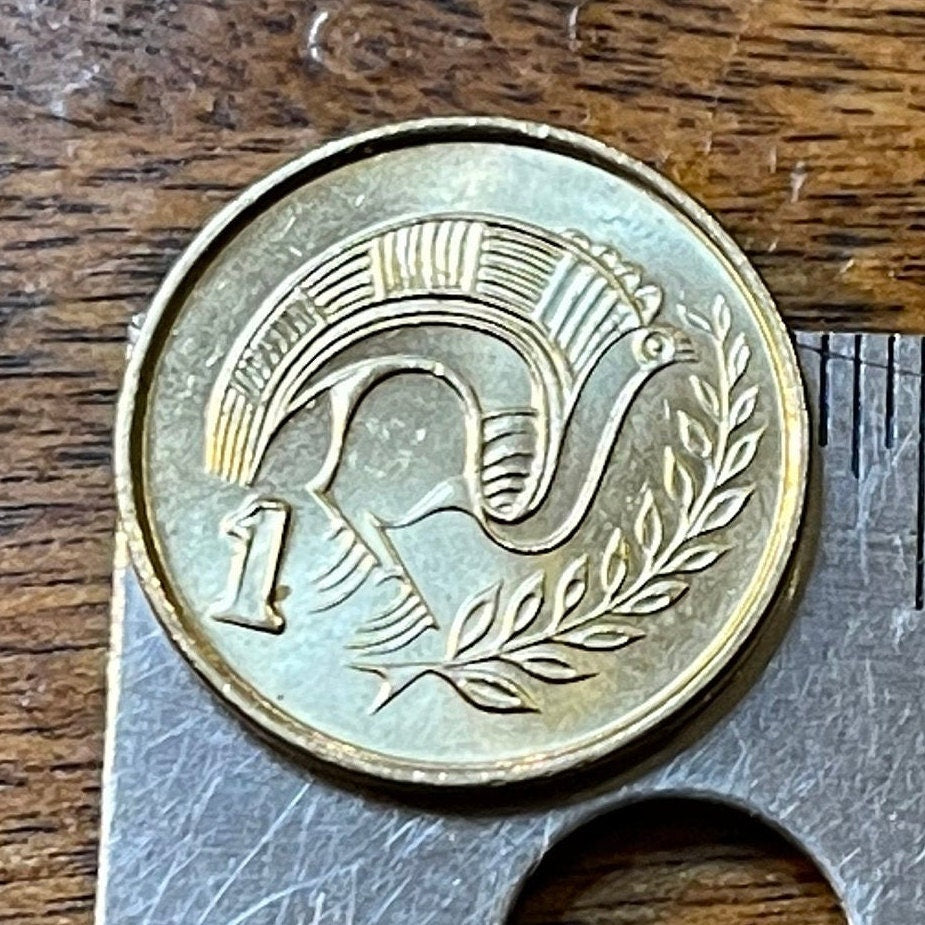 Ancient Bird Cyprus 1 Cent Authentic Coin Money for Jewelry and Craft Making
