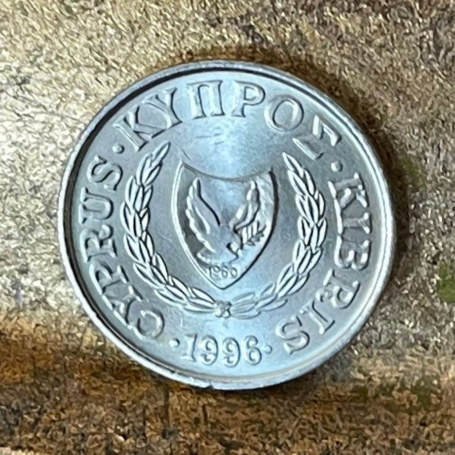 Ancient Bird Cyprus 1 Cent Authentic Coin Money for Jewelry and Craft Making