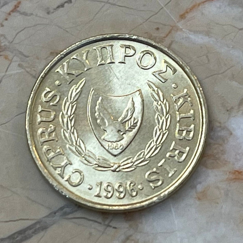Ancient Bird Cyprus 1 Cent Authentic Coin Money for Jewelry and Craft Making