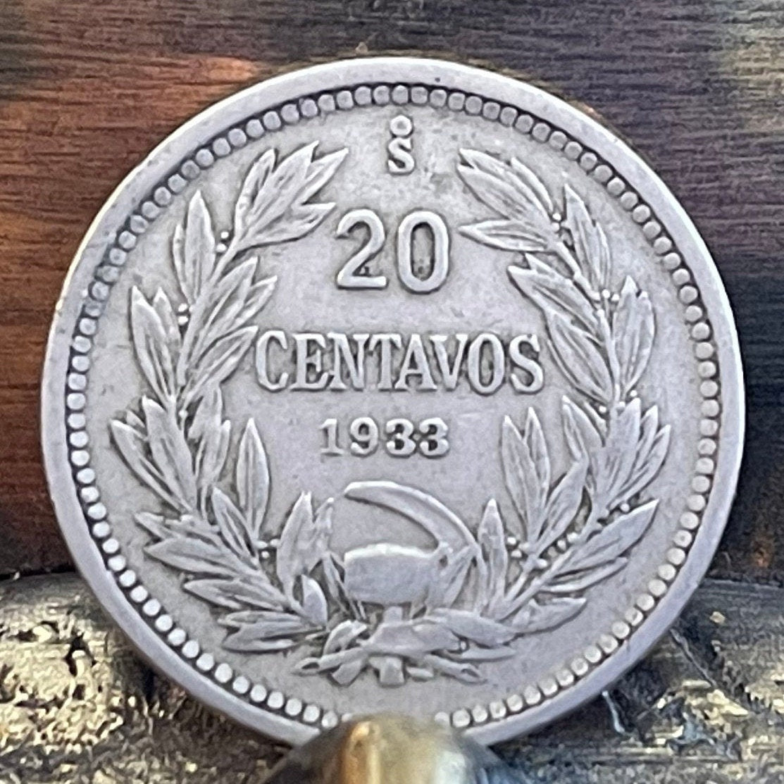 Andean Condor 20 Centavos Chile Authentic Coin Money for Jewelry and Craft Making (1930s)