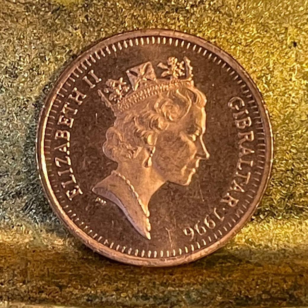 Barbary Partridge Gibraltar 1 Penny Authentic Coin Money for Jewelry and Craft Making