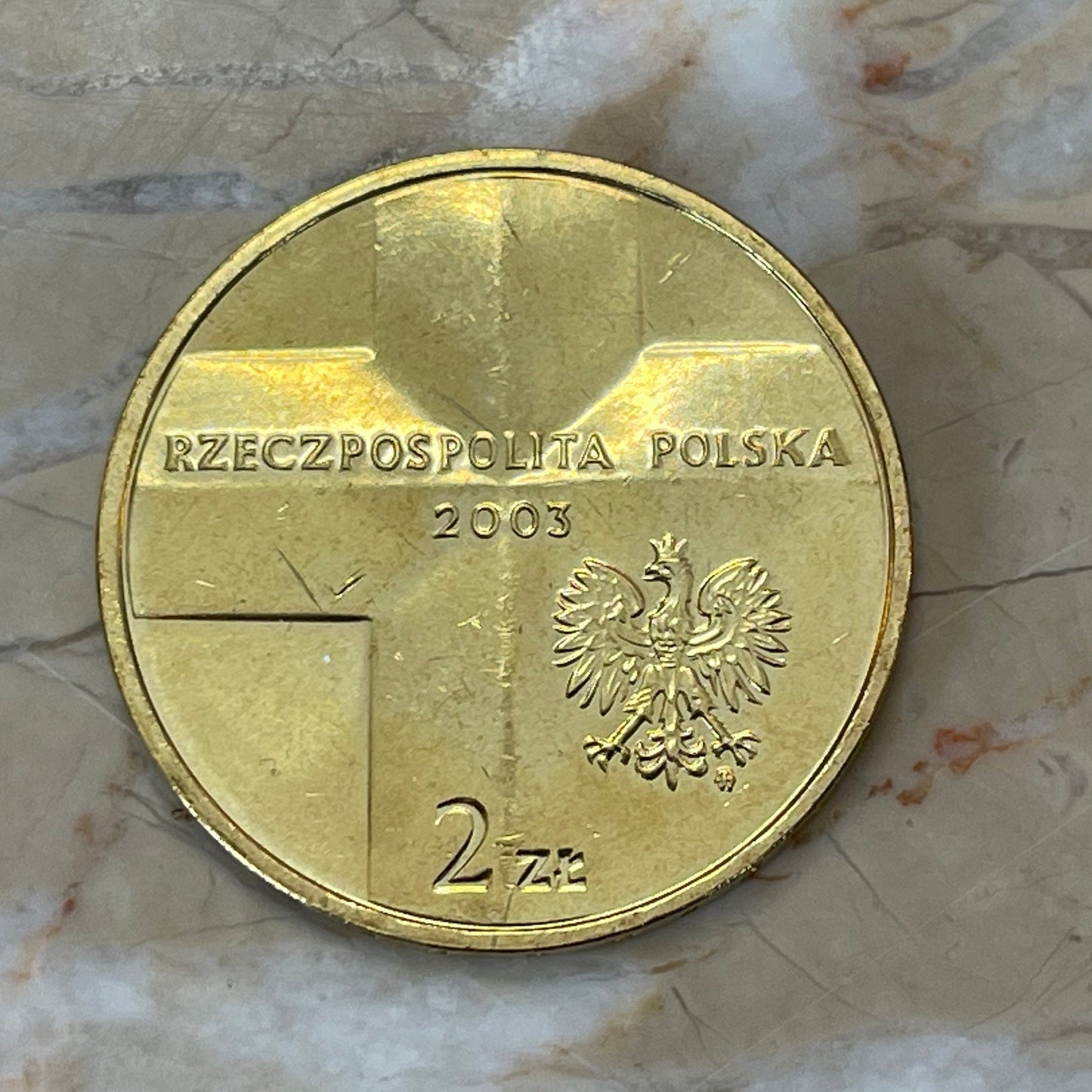 Pope John Paul II 25th Anniversary Poland 2 Zlote Authentic Coin Money for Jewelry and Craft Making