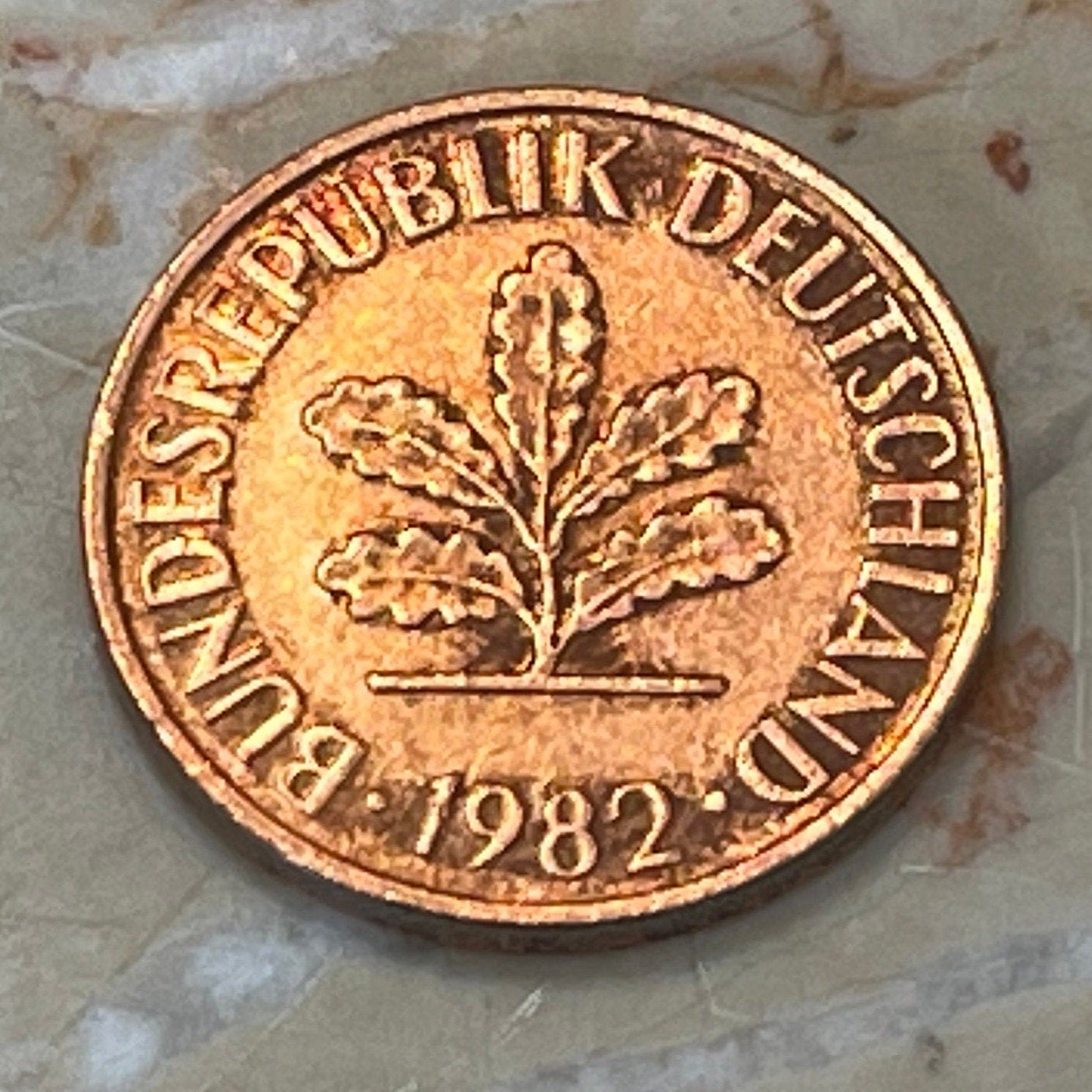 Oak Seedling 2 Pfennig German Authentic Coin Money for Jewelry and Craft Making