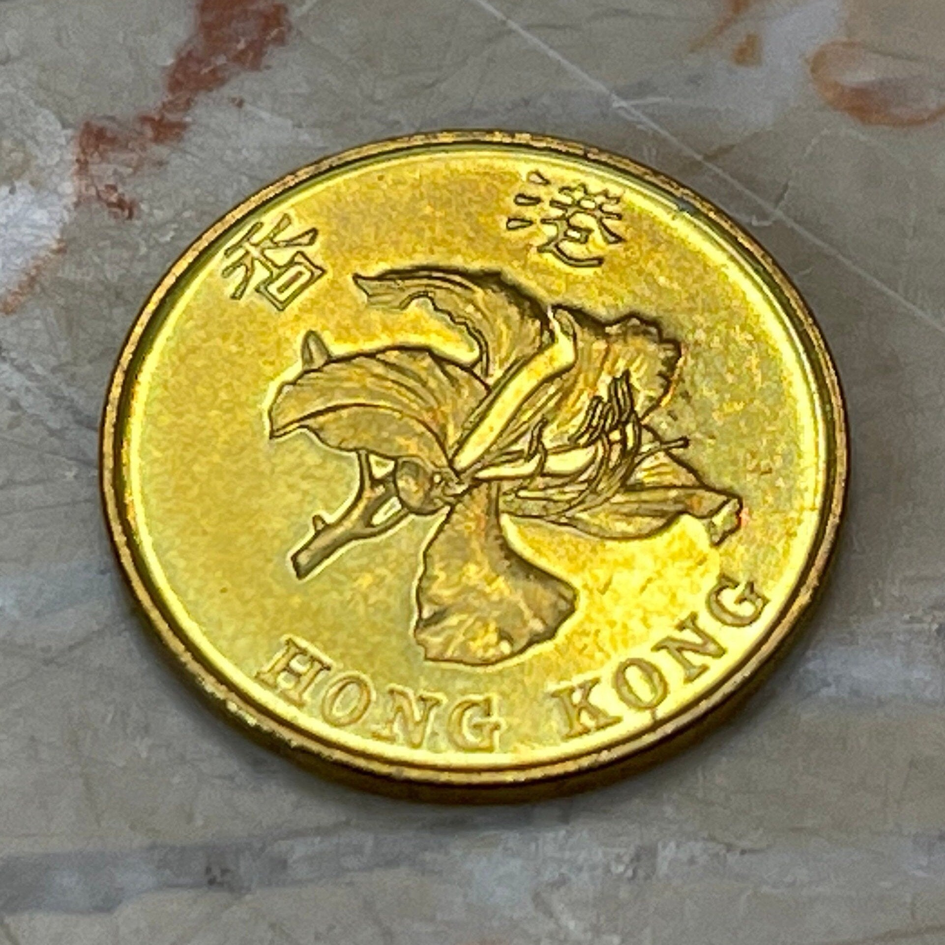 Bauhinia Orchid 10 Cent Hong Kong Authentic Coin Money for Jewelry and Craft Making