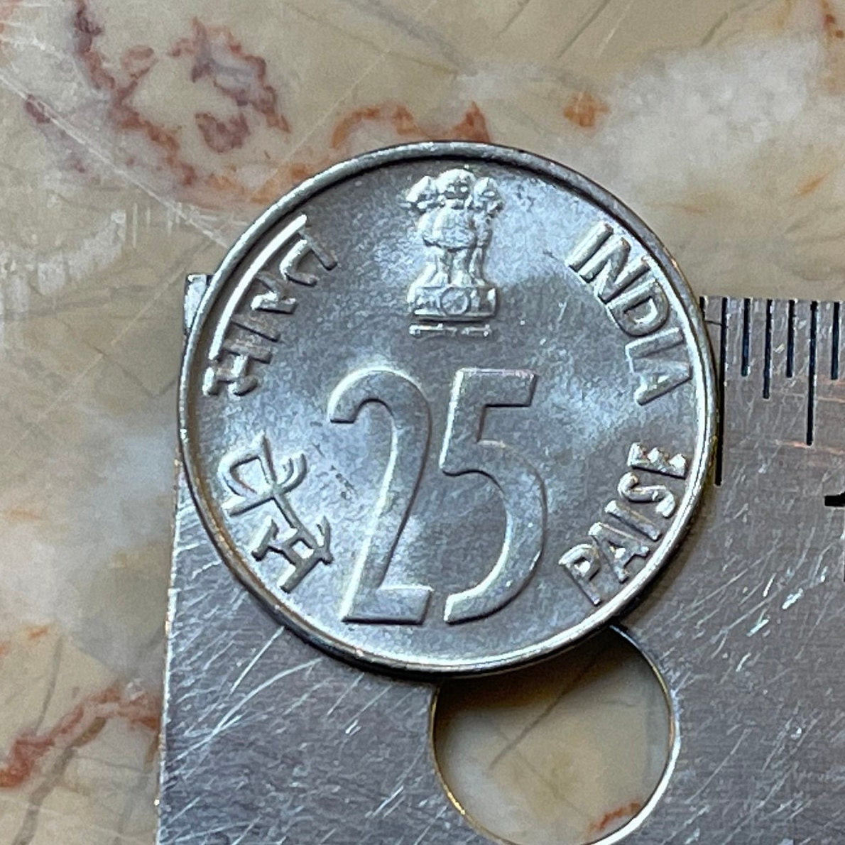 Rhinoceros & Ashoka Lion Capitol India 25 Paise Authentic Coin Money for Jewelry and Craft Making