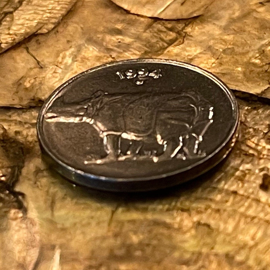 Rhinoceros & Ashoka Lion Capitol India 25 Paise Authentic Coin Money for Jewelry and Craft Making