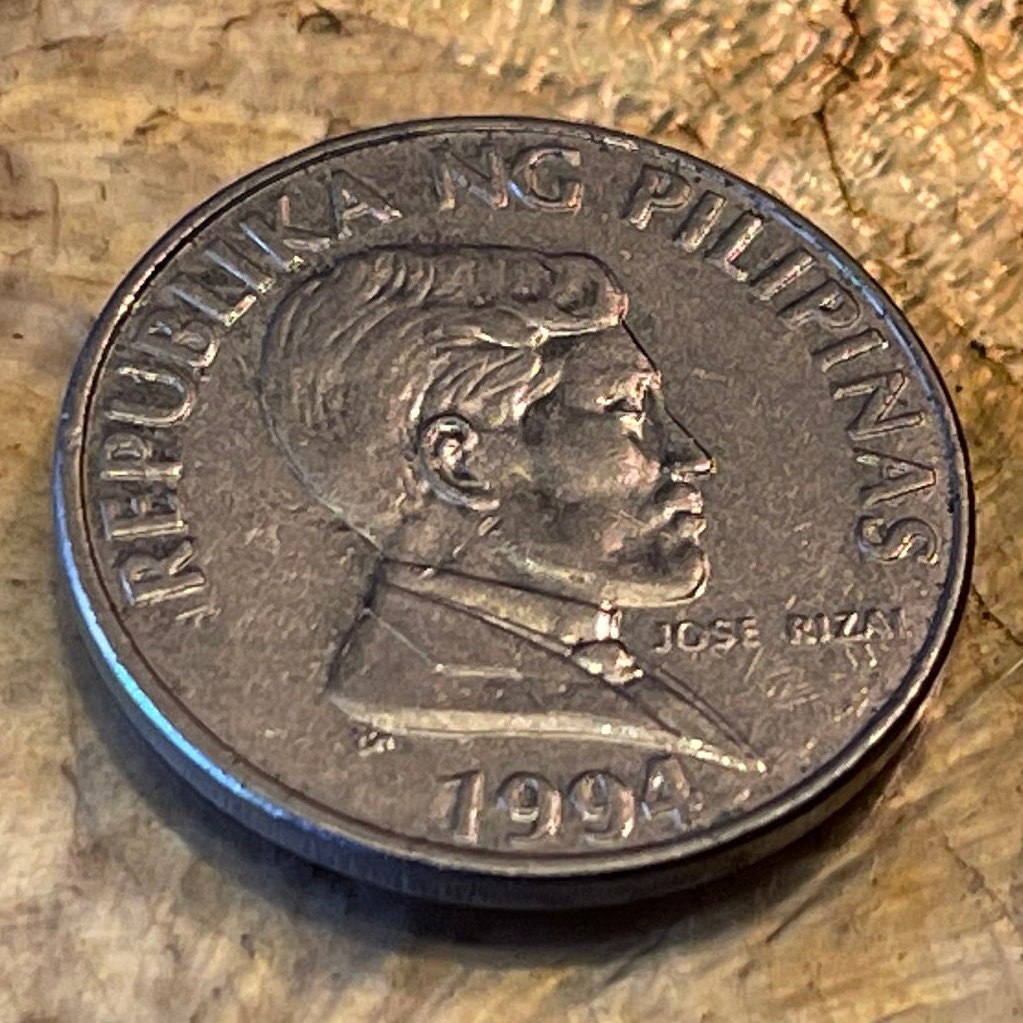 Dwarf Buffalo & Jose Rizal Philippines 1 Piso Authentic Coin Money for Jewelry and Craft Making (Tamaraw Cattle)
