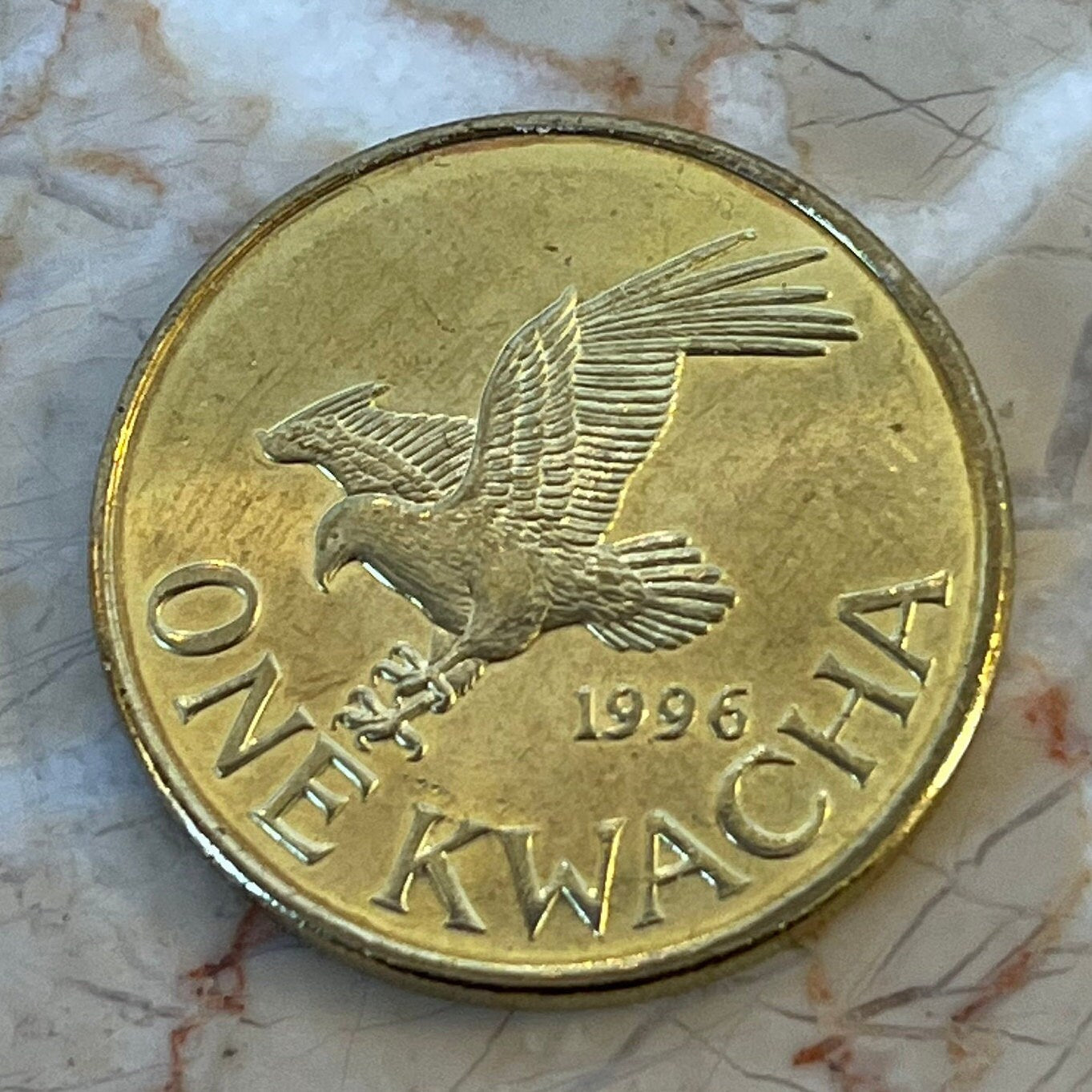 Fish Eagle & President Muluzi Malawi 1 Kwacha Authentic Coin Money for Jewelry and Craft Making (President Bakili Muluzi)