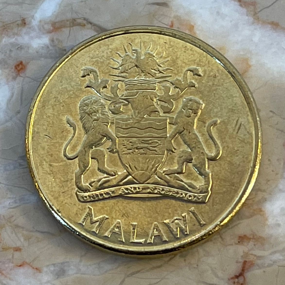 African Fish Eagle Malawi 1 Kwacha Authentic Coin Money for Jewelry and Craft Making