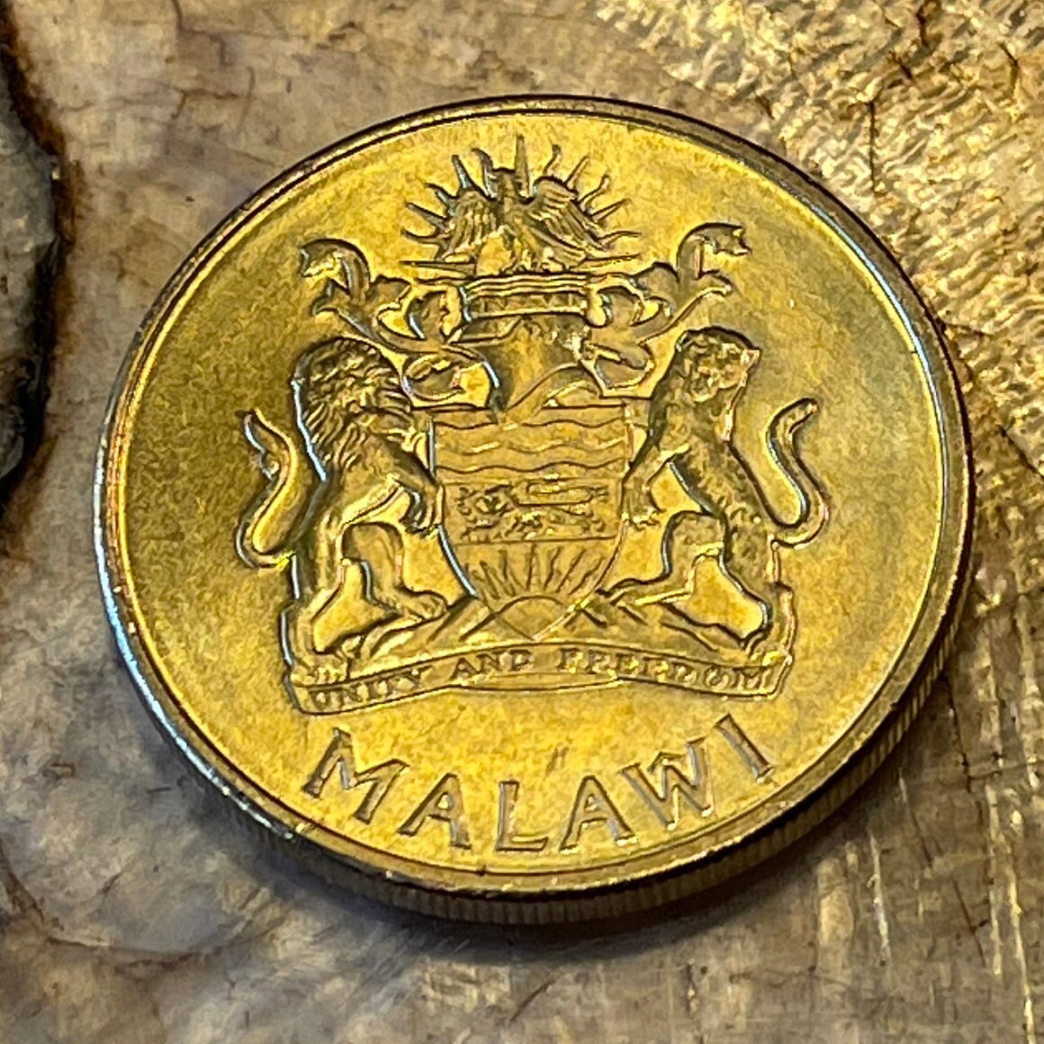 African Fish Eagle Malawi 1 Kwacha Authentic Coin Money for Jewelry and Craft Making