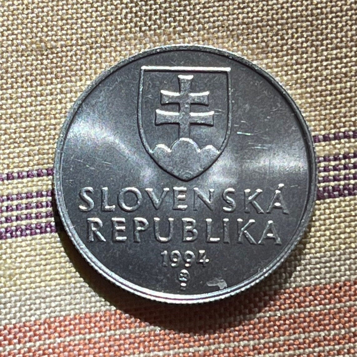 Krivan Mountain Slovak Republic 20 Halierov Authentic Coin Money for Jewelry and Craft Making (Hiking, Mountaineering)