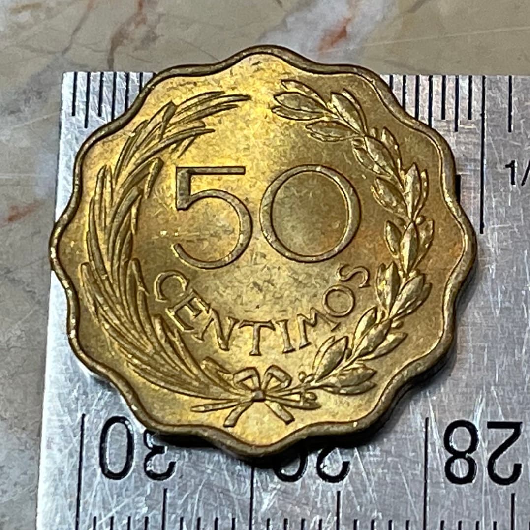 Lion Paraguay 50 Centimos Authentic 1953 Coin Money for Jewelry and Craft Making