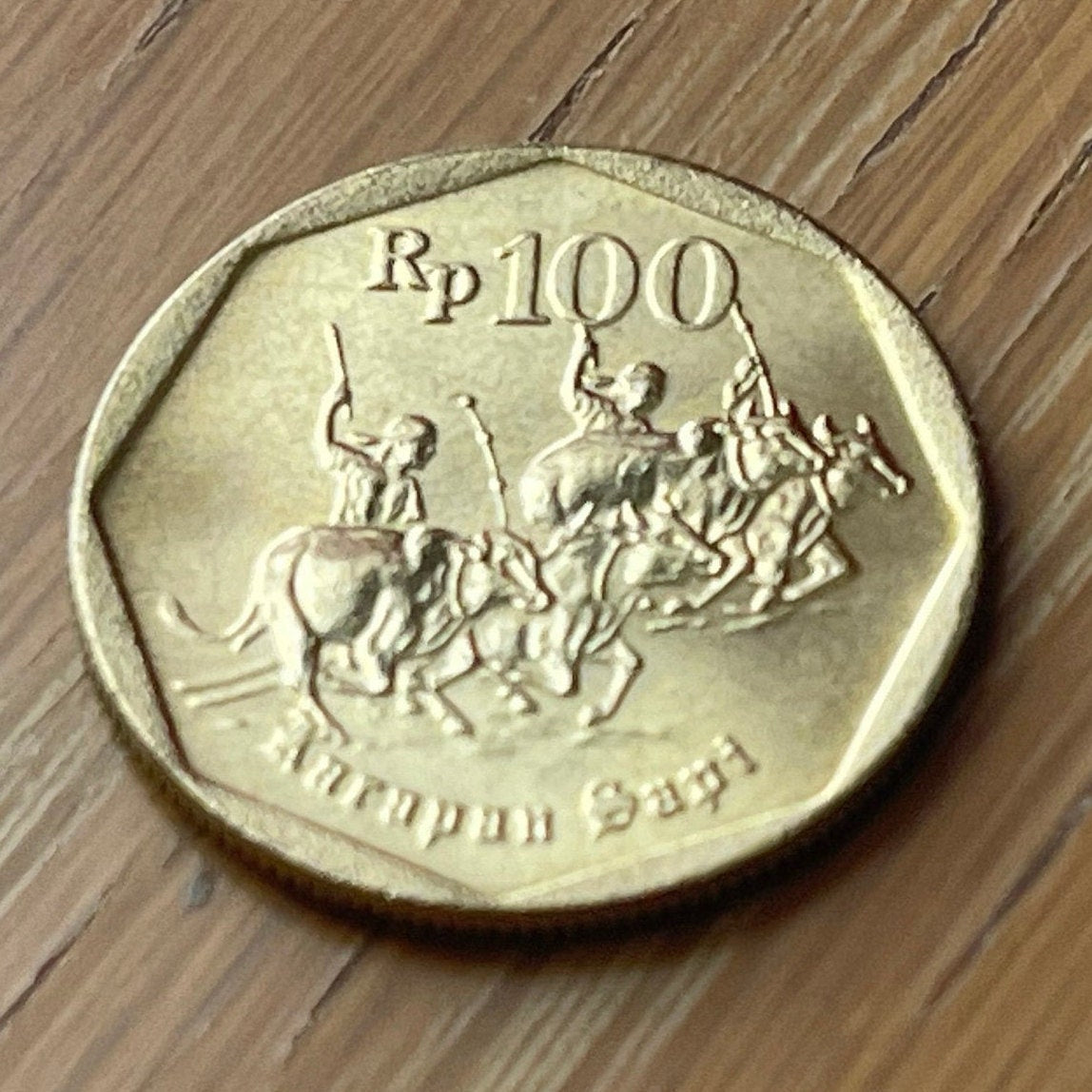 Bull Racing 100 Rupiah Indonesia Authentic Coin Money for Jewelry and Craft Making