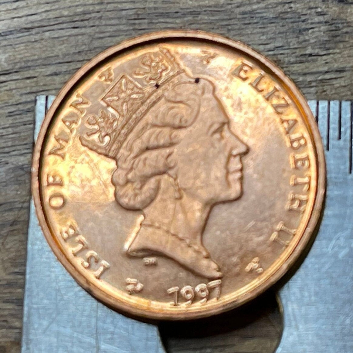Rugby Ball 1 Pence Isle of Man Authentic Coin Money for Jewelry and Craft Making (Football)