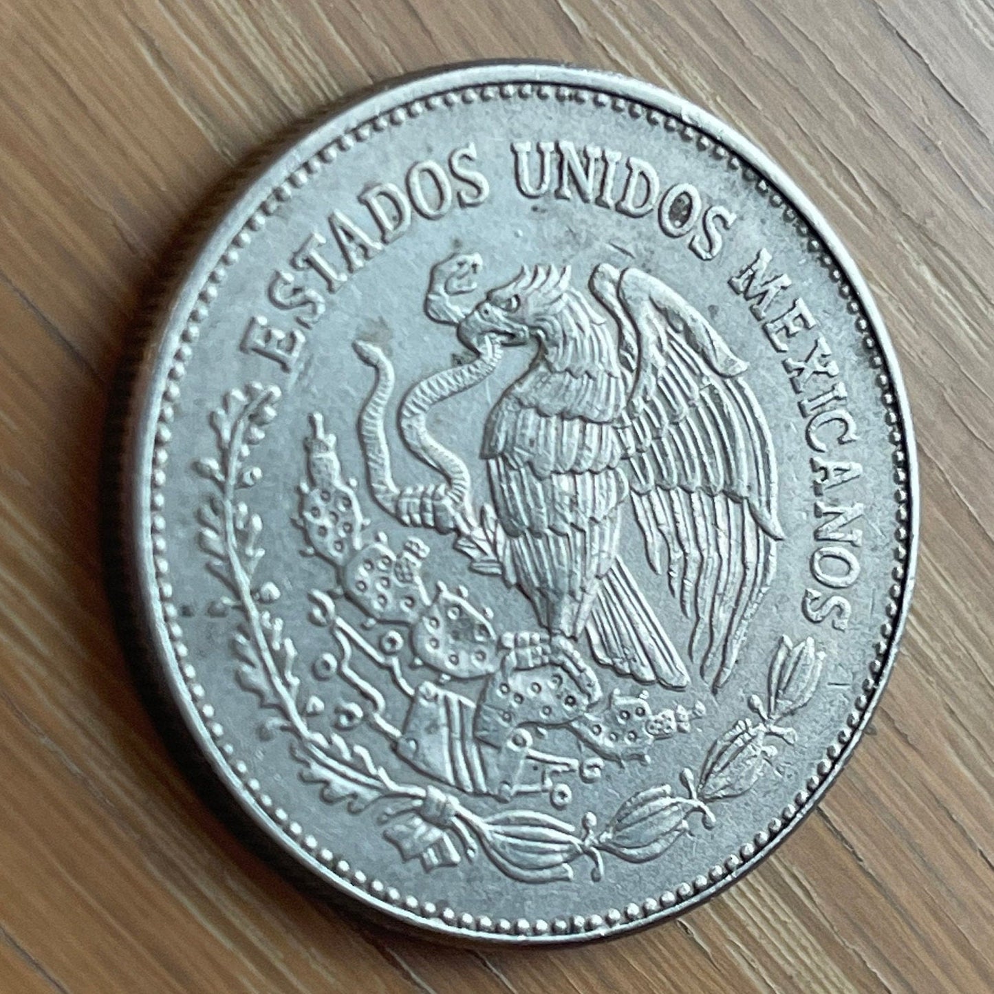 Moon Goddess & Eagle w/Snake 50 Pesos Mexico Authentic Large Coin Money for Jewelry and Craft Making