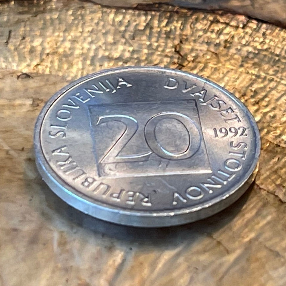 Owl 20 Stotinov Slovenia Authentic Coin Money for Jewelry and Craft Making
