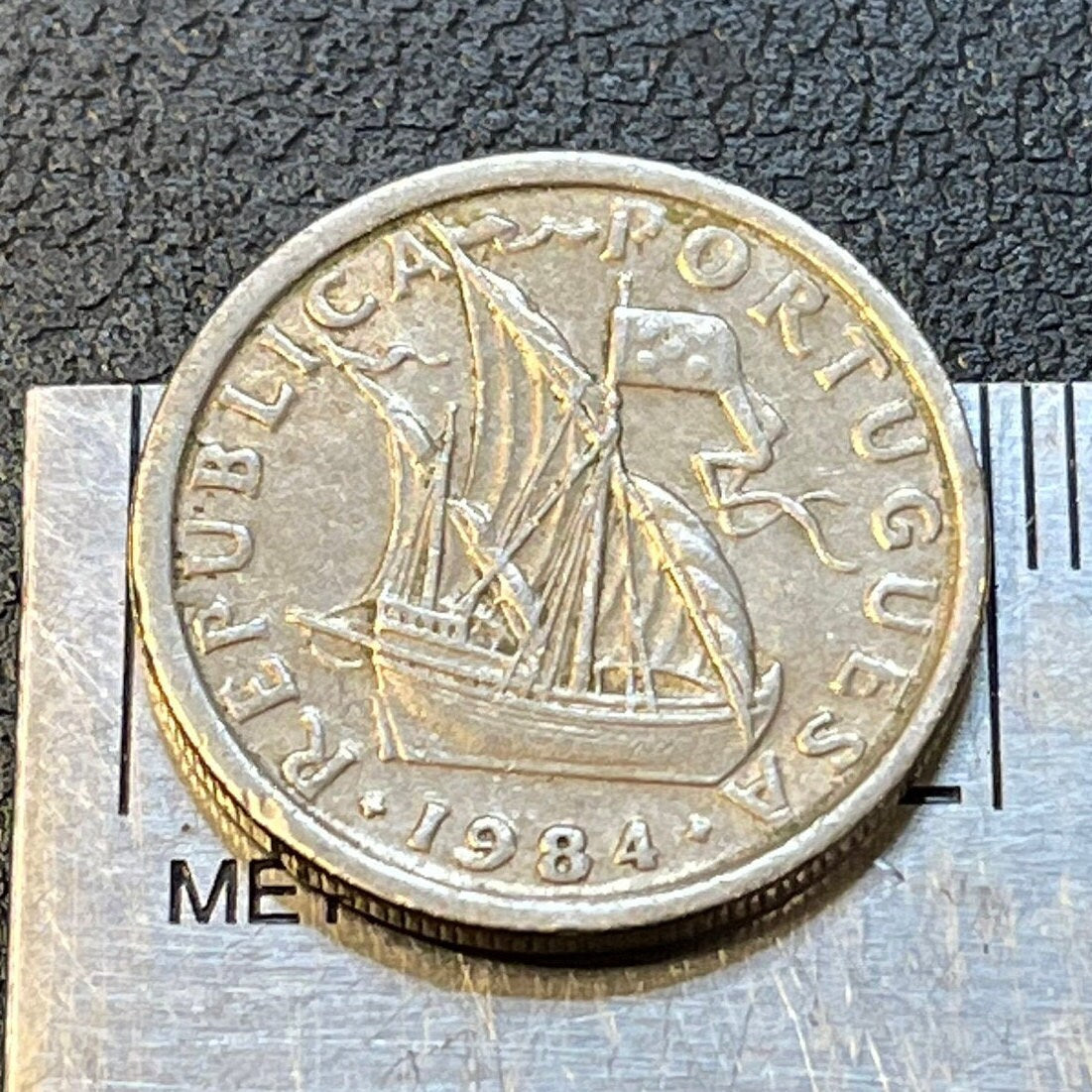 Caravel Ship 2 1/2 Escudos Portugal Authentic Coin Money for Jewelry and Craft Making