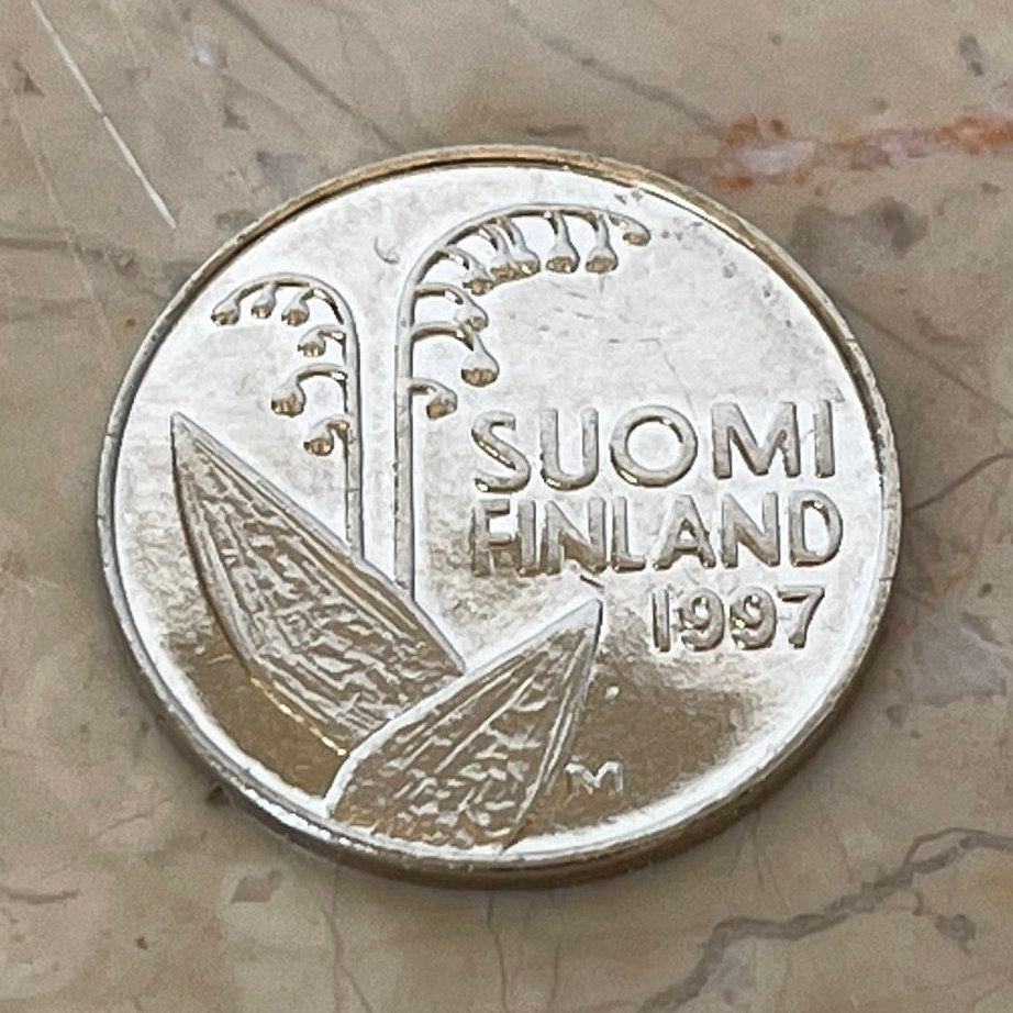Lily of the Valley & Honeycomb 10 Pennia Finland Authentic Coin Money for Jewelry and Craft Making
