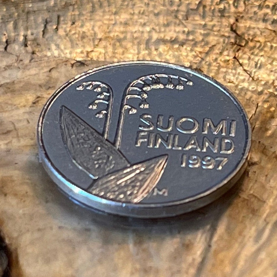 Lily of the Valley & Honeycomb 10 Pennia Finland Authentic Coin Money for Jewelry and Craft Making