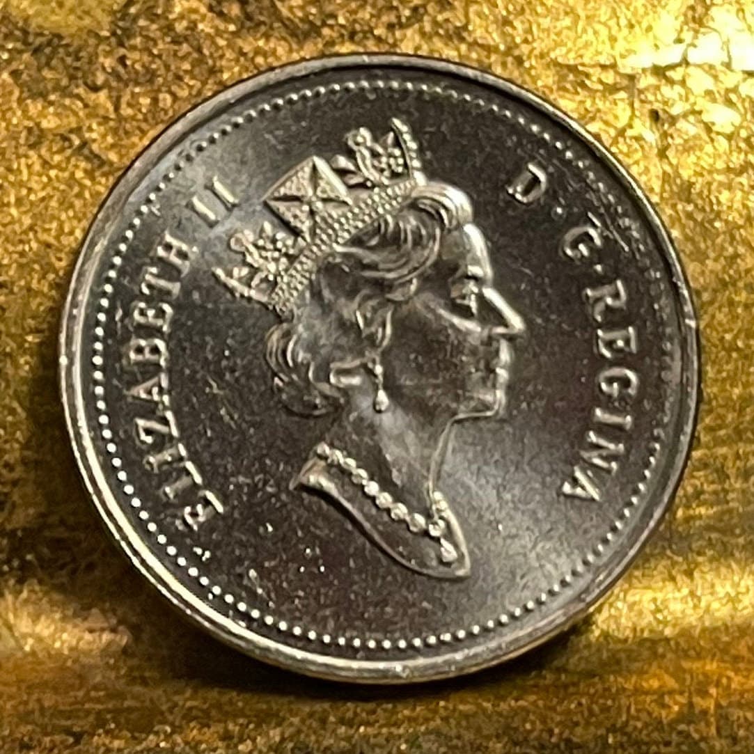 Beaver & Queen Elizabeth Canada 5 Cents Authentic Coin Money for Jewelry and Craft Making