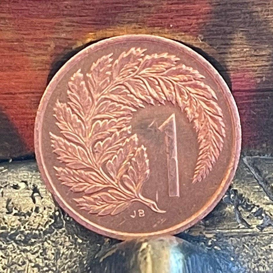 Silver Tree Fern New Zealand 1 Cent Authentic Coin Money for Jewelry and Craft Making