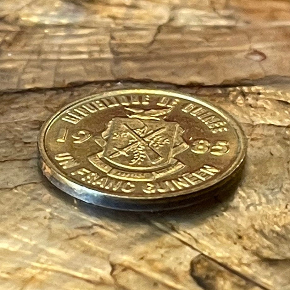 Palm Tree 1 Franc Guinea Authentic Coin Money for Jewelry and Craft Making